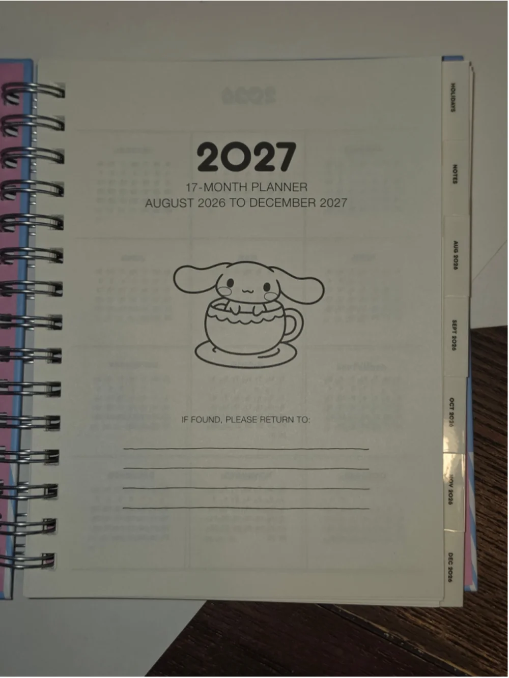 NB-2490 Sanrio Cinnamoroll 17-Month Planner 2027 Hardback Licensed